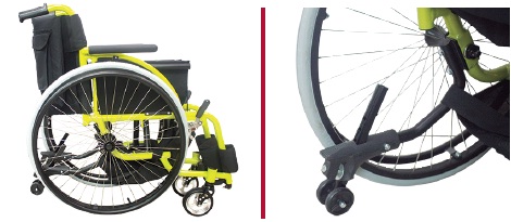 Silla de ruedas semi deportiva fabricada en aluminio